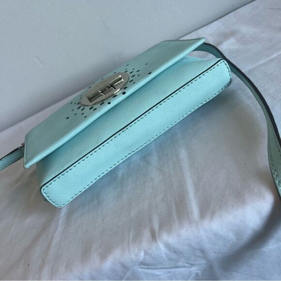 KATE SPADE Cyan Flap Crossbody Turnlock Shoulder Bag Knott Kitt Leila - Picture 8 of 11